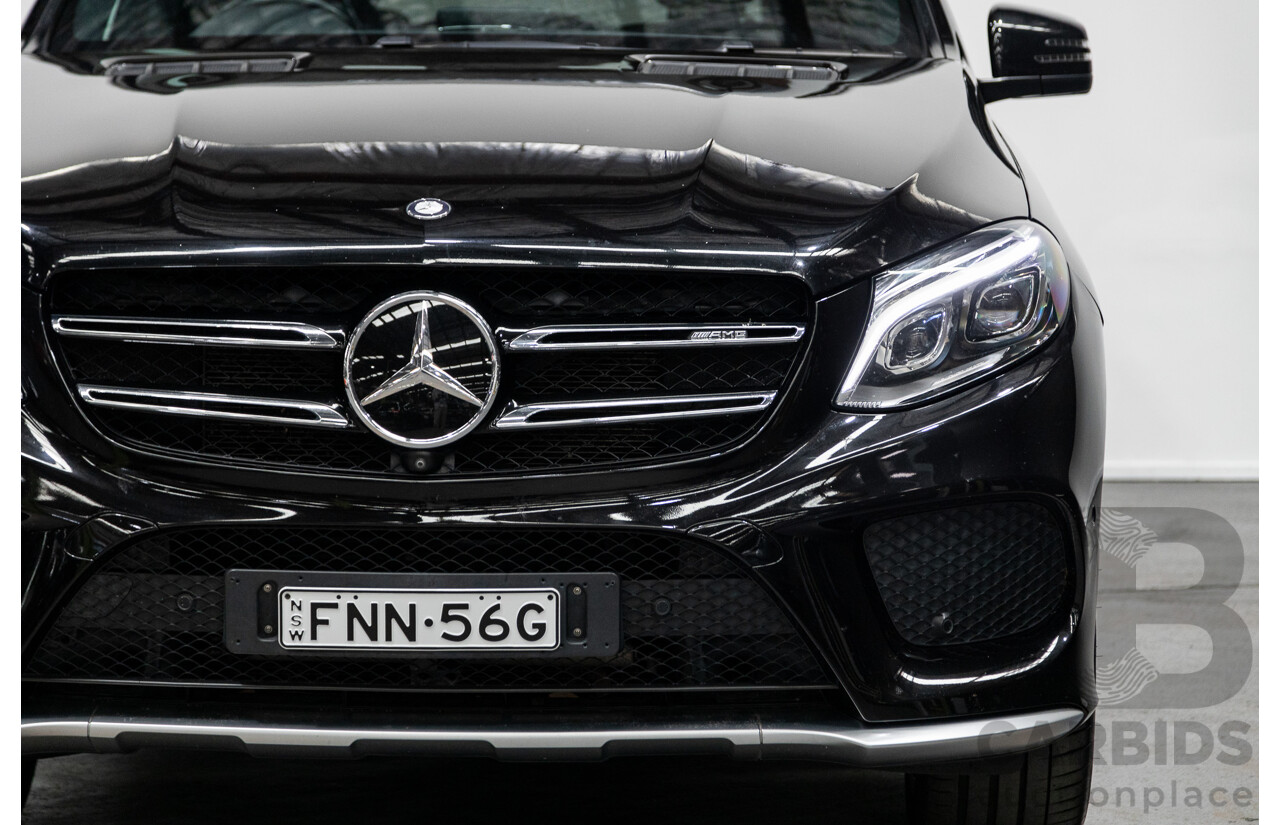 09/2016 Mercedes Benz GLE43 AMG 4Matic (AWD) 166 MY17 4D Wagon Obsidian Black Metallic Twin Turbo V6 3.0L