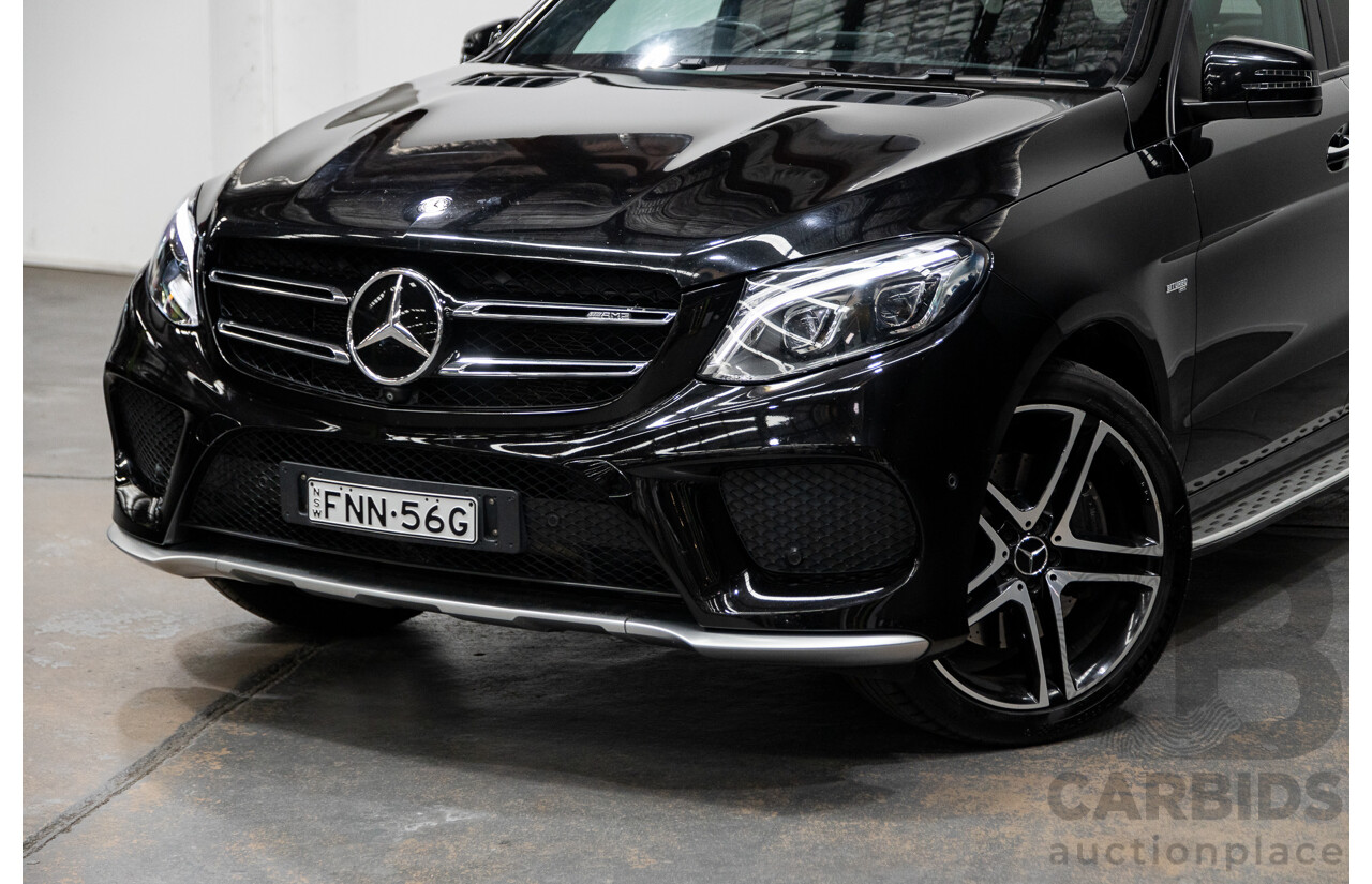 09/2016 Mercedes Benz GLE43 AMG 4Matic (AWD) 166 MY17 4D Wagon Obsidian Black Metallic Twin Turbo V6 3.0L