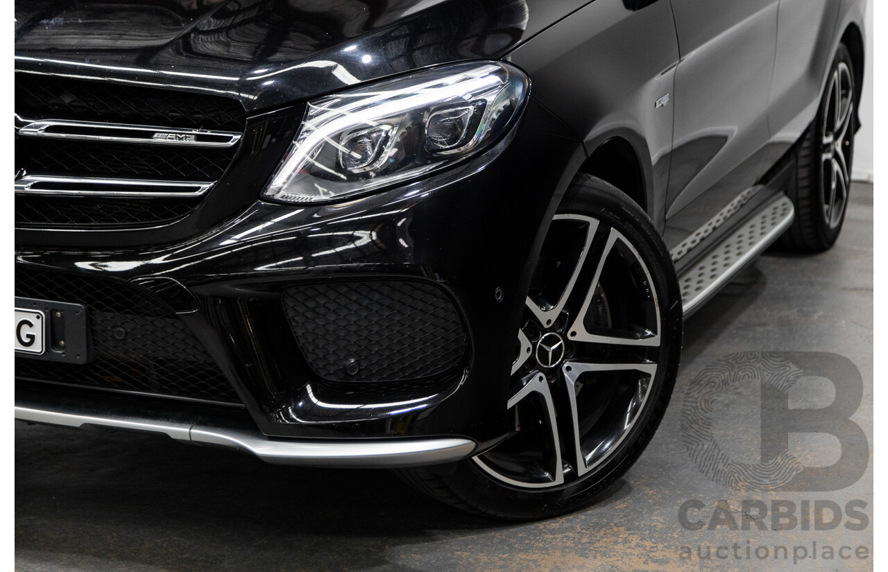 09/2016 Mercedes Benz GLE43 AMG 4Matic (AWD) 166 MY17 4D Wagon Obsidian Black Metallic Twin Turbo V6 3.0L