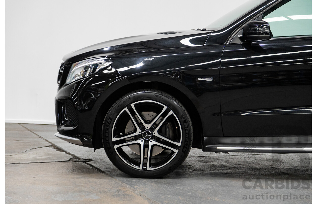 09/2016 Mercedes Benz GLE43 AMG 4Matic (AWD) 166 MY17 4D Wagon Obsidian Black Metallic Twin Turbo V6 3.0L