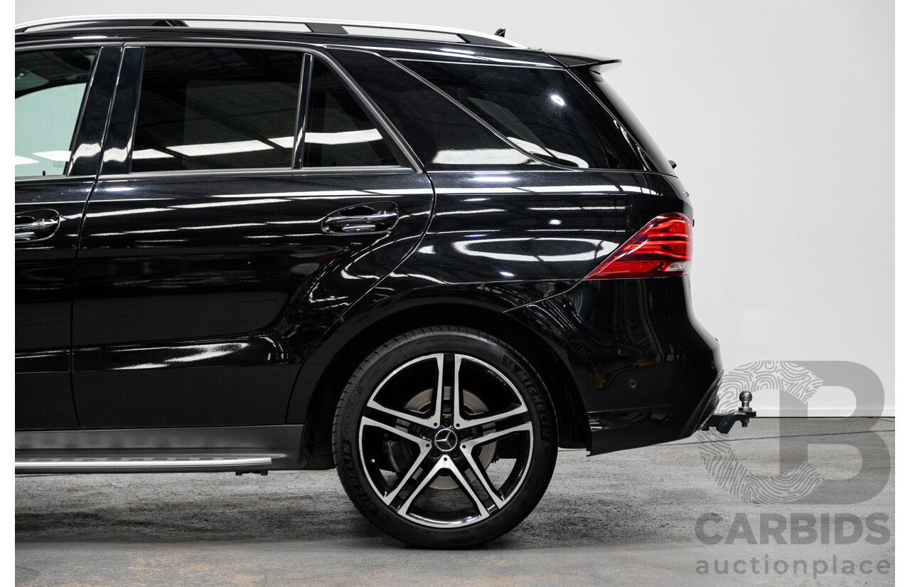 09/2016 Mercedes Benz GLE43 AMG 4Matic (AWD) 166 MY17 4D Wagon Obsidian Black Metallic Twin Turbo V6 3.0L