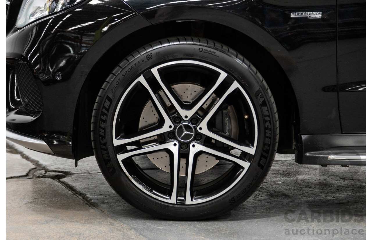 09/2016 Mercedes Benz GLE43 AMG 4Matic (AWD) 166 MY17 4D Wagon Obsidian Black Metallic Twin Turbo V6 3.0L