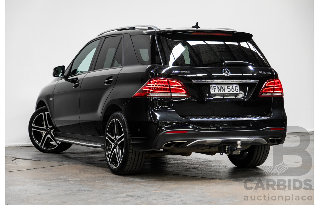 09/2016 Mercedes Benz GLE43 AMG 4Matic (AWD) 166 MY17 4D Wagon Obsidian Black Metallic Twin Turbo V6 3.0L