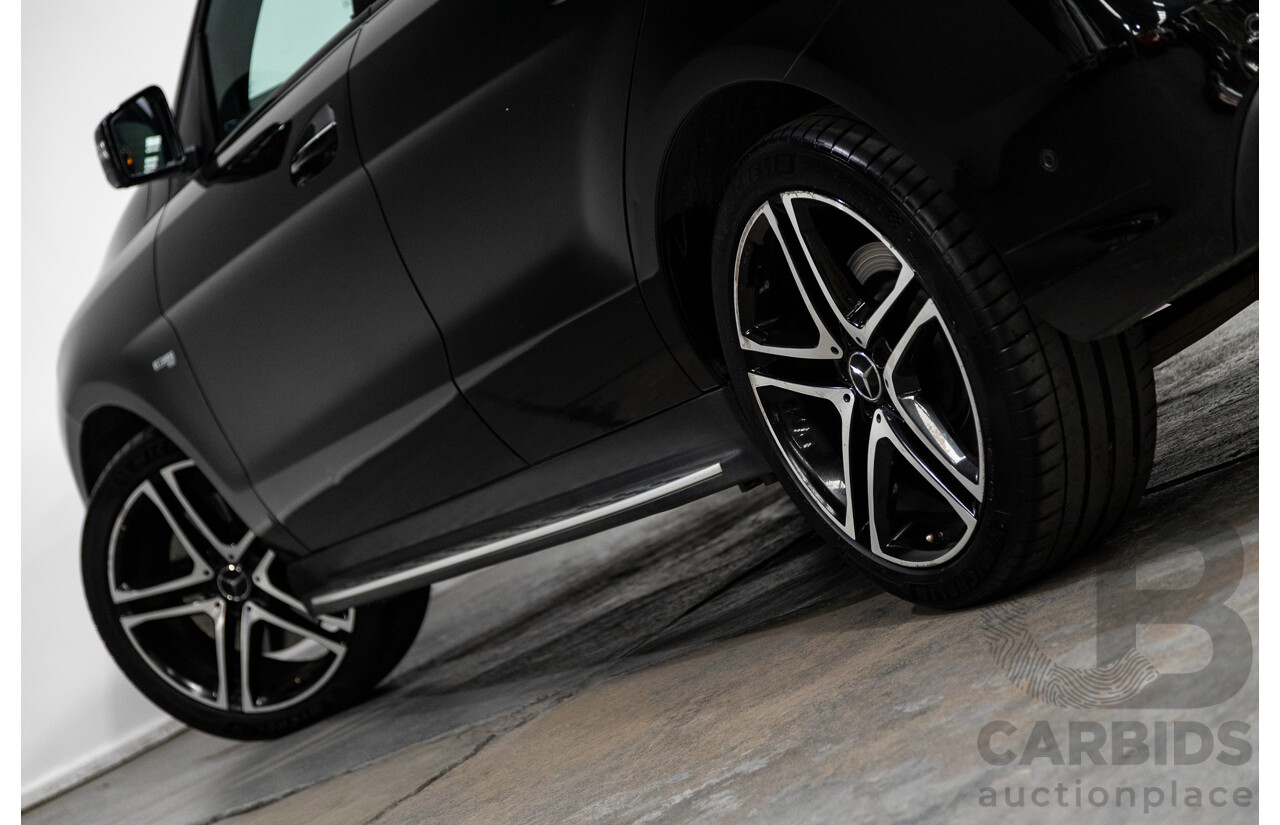 09/2016 Mercedes Benz GLE43 AMG 4Matic (AWD) 166 MY17 4D Wagon Obsidian Black Metallic Twin Turbo V6 3.0L