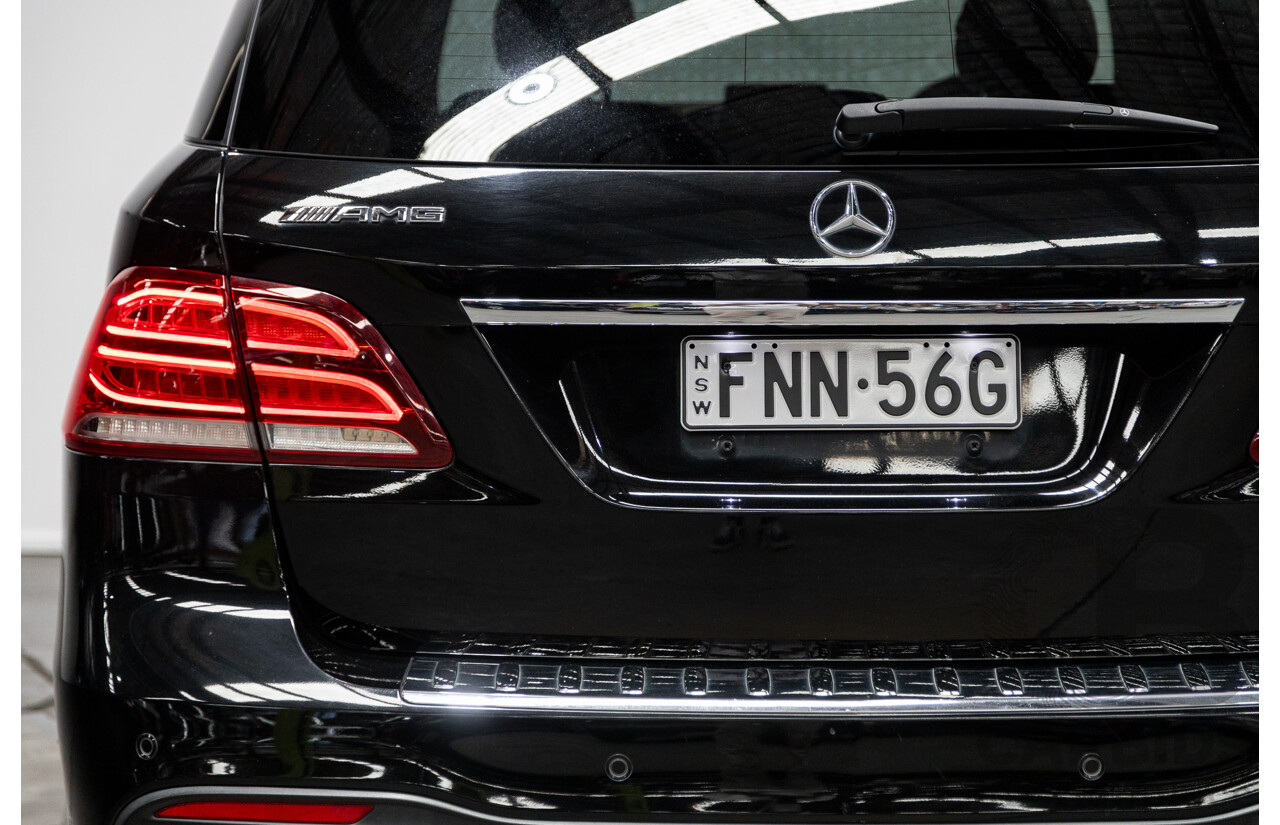 09/2016 Mercedes Benz GLE43 AMG 4Matic (AWD) 166 MY17 4D Wagon Obsidian Black Metallic Twin Turbo V6 3.0L