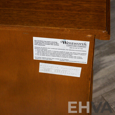 Pair of Solid Teak Bedsides with Bedhead by Wentworth Furniture