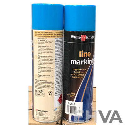 White Knight Line Marking Spray Cans (6 Pack) - Blue - Lot of Four Packs - ORP $288.00