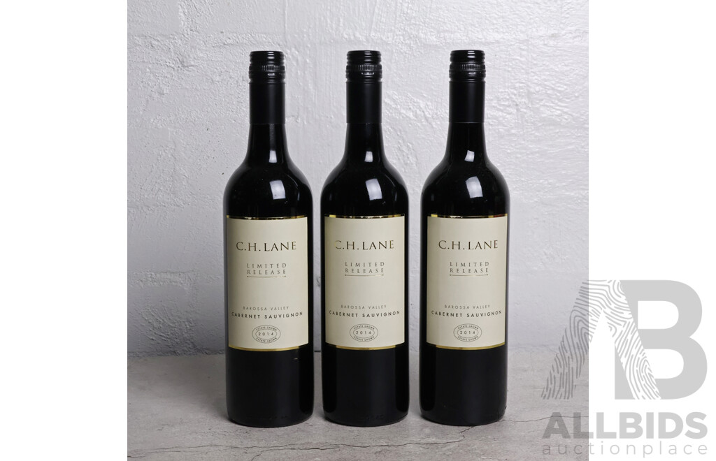 C.H Lane Limited Release Cabernet Sauvignon Vintage 2014 x 3