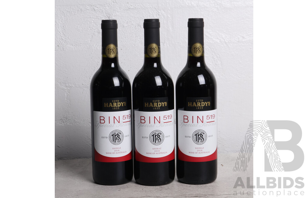 Hardy's Bin 519 Shiraz, x 3