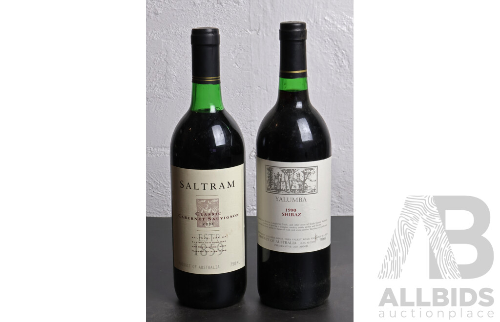Saltram Classic Cabernet Sauvignon 1996 and Yalumba Shiraz 1990 (2)