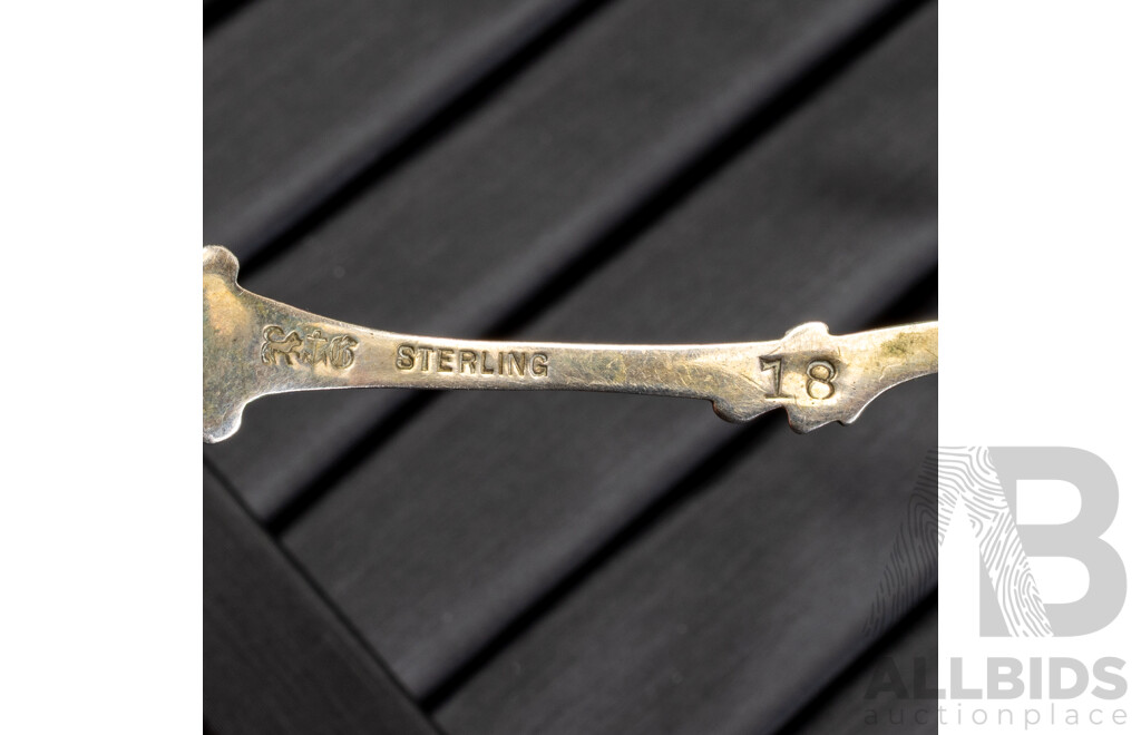 Antique Gorham No. 18C Sterling Rococco Preserves Spoon & Sterling 759 Sugar Cube Tongs, 18.0 Grams