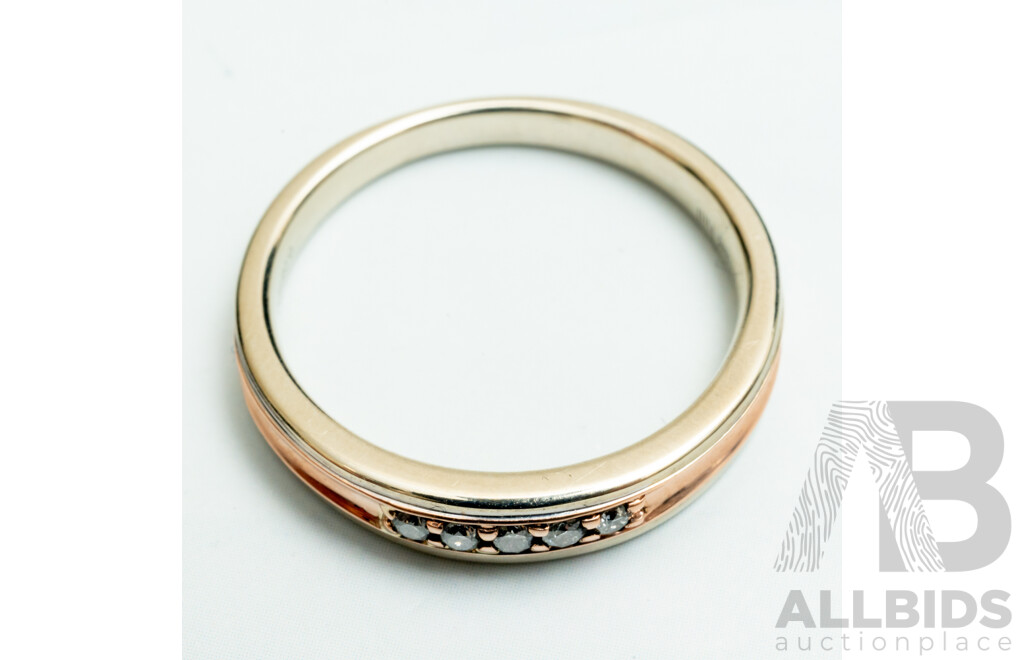 10ct Michael Hill Diamond Set Wedding Ring in White/rose Gold, TDW 0.08CT, Size N, 2.92 Grams
