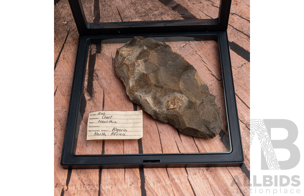 Ancient Neolithic Chert Hand Knapped Axe, Algeria North Africa, Circa 5000BP