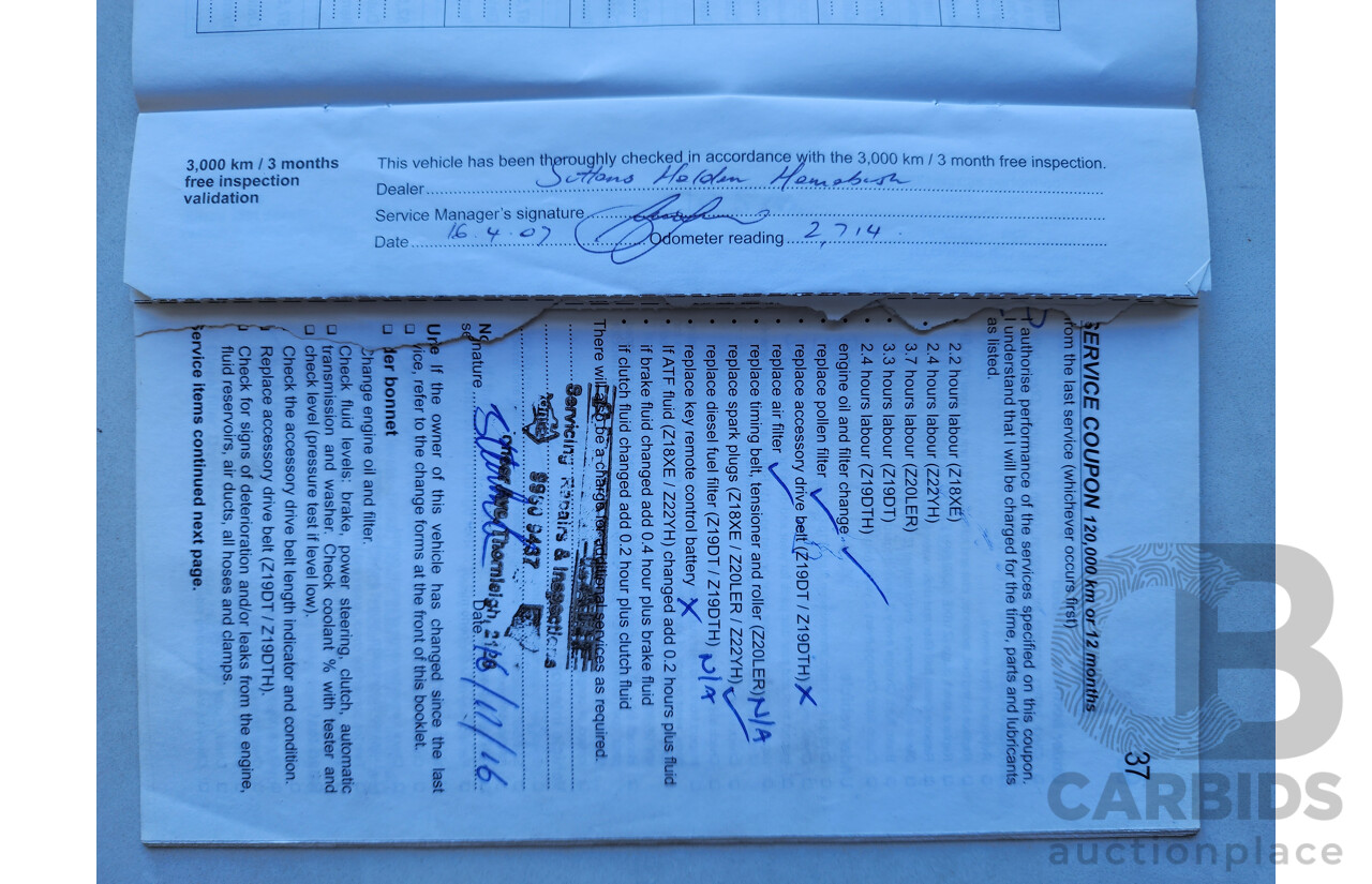 1/2007 Holden Astra TWIN TOP AH 2d Convertible Silver 2.2L