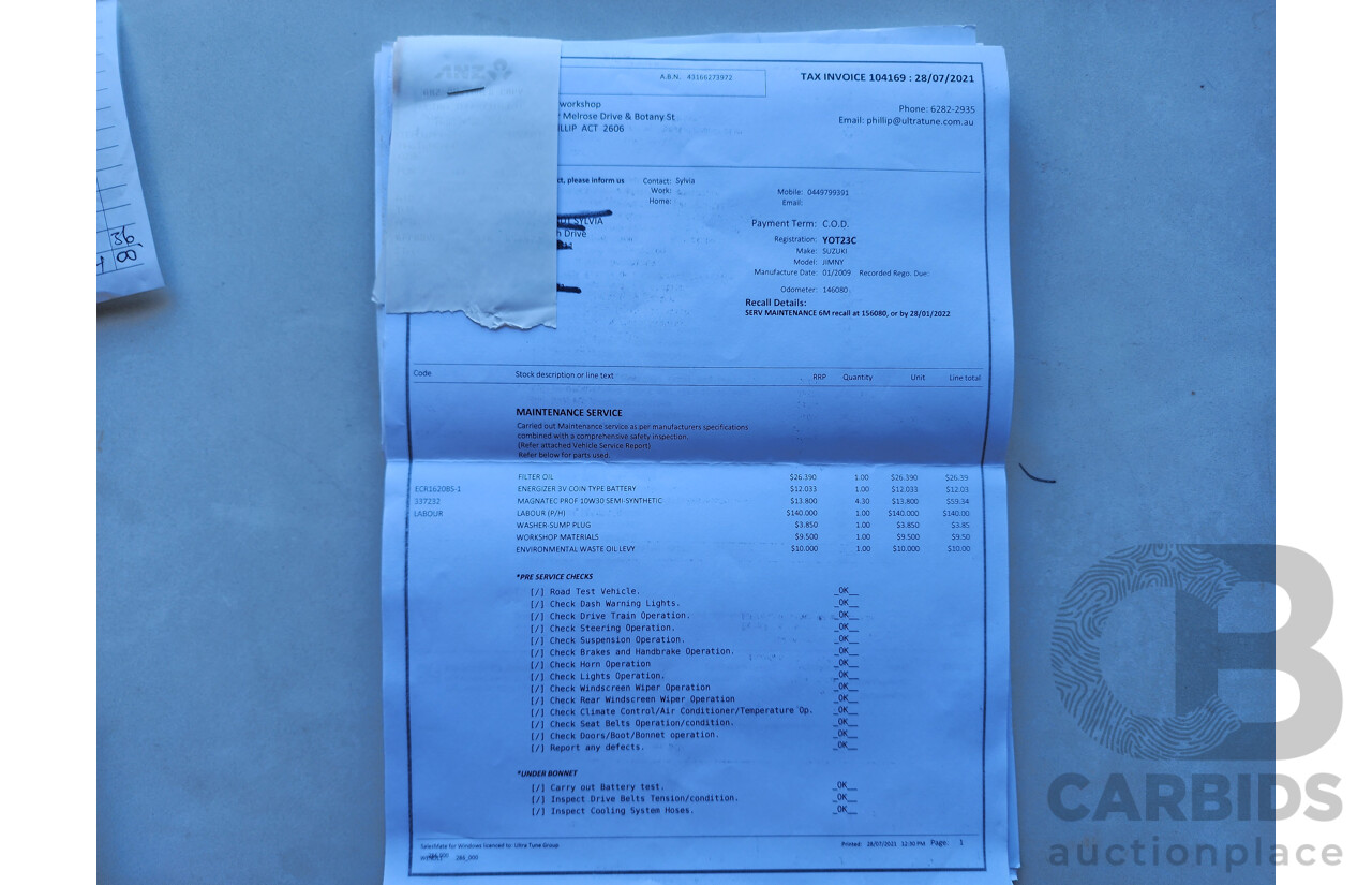 8/2009 Suzuki Jimny Sierra (4x4)  2d Wagon Silver 1.3L