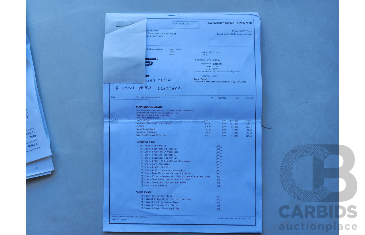 8/2009 Suzuki Jimny Sierra (4x4)  2d Wagon Silver 1.3L