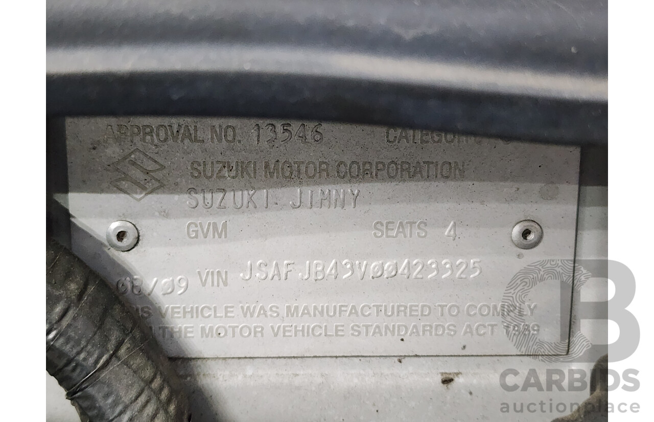 8/2009 Suzuki Jimny Sierra (4x4)  2d Wagon Silver 1.3L