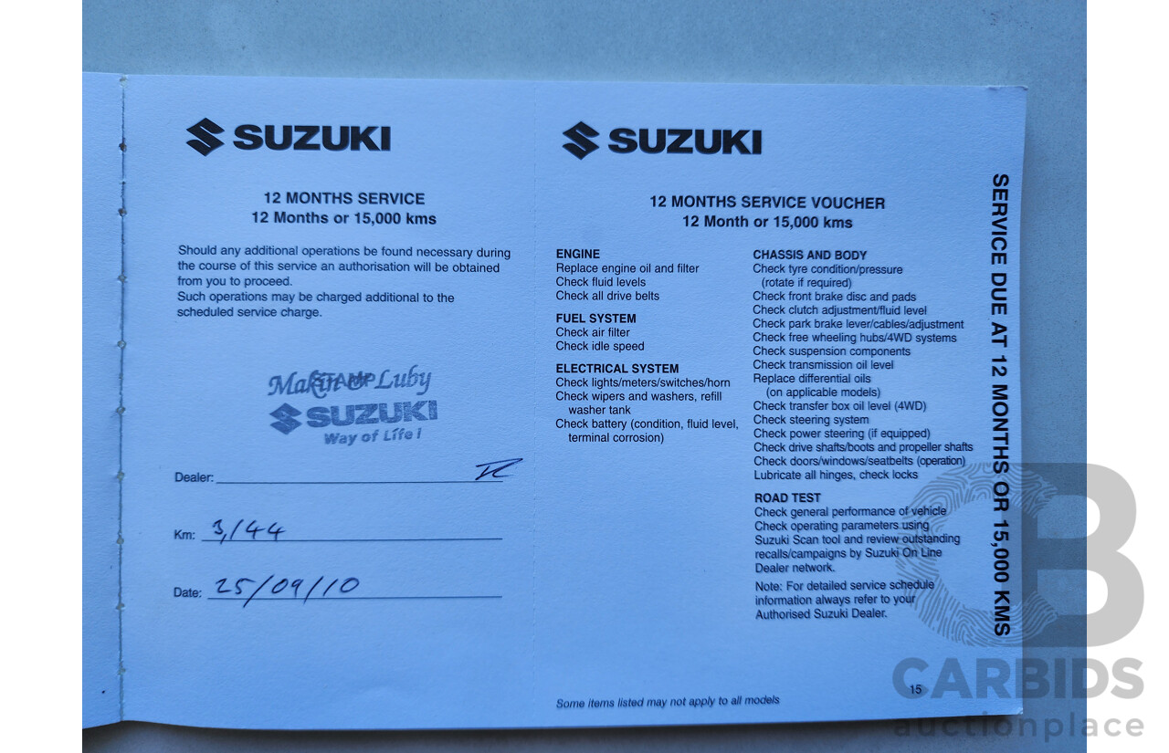 8/2009 Suzuki Jimny Sierra (4x4)  2d Wagon Silver 1.3L