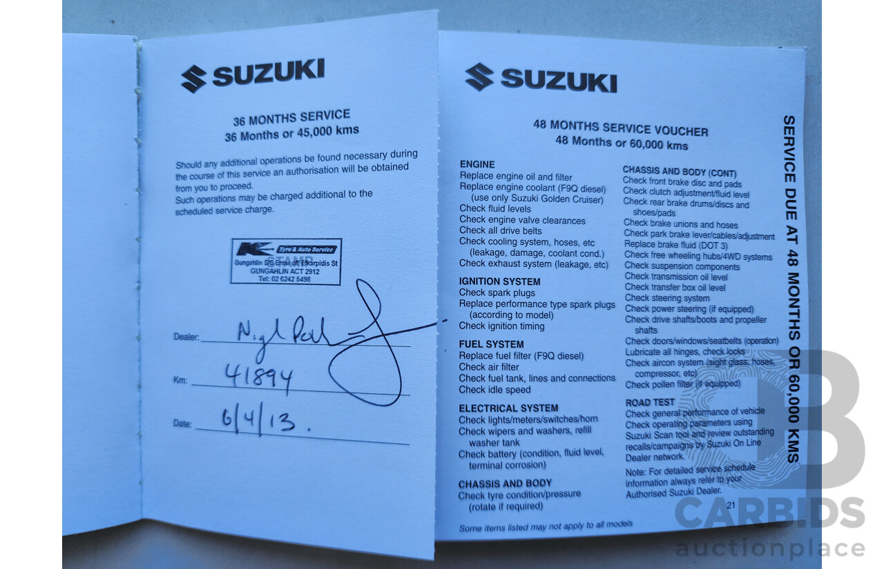 8/2009 Suzuki Jimny Sierra (4x4)  2d Wagon Silver 1.3L