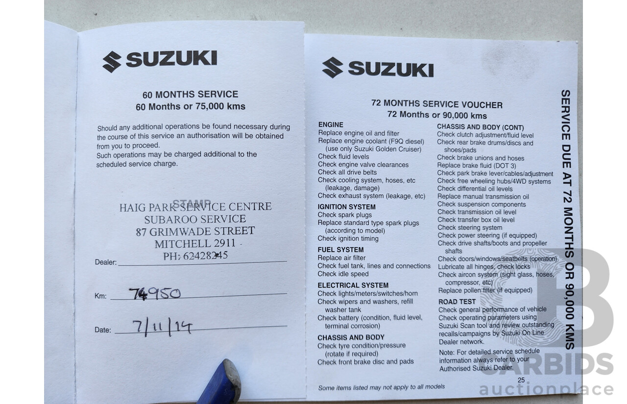 8/2009 Suzuki Jimny Sierra (4x4)  2d Wagon Silver 1.3L