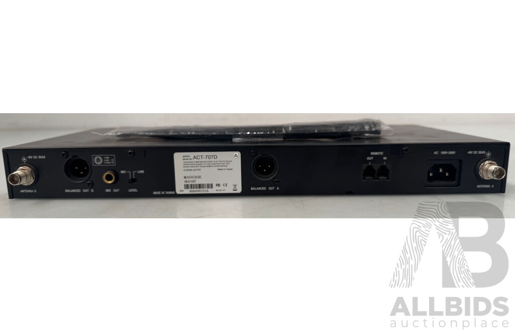 Mipro UHF Dual Channel True Diversity Reciever