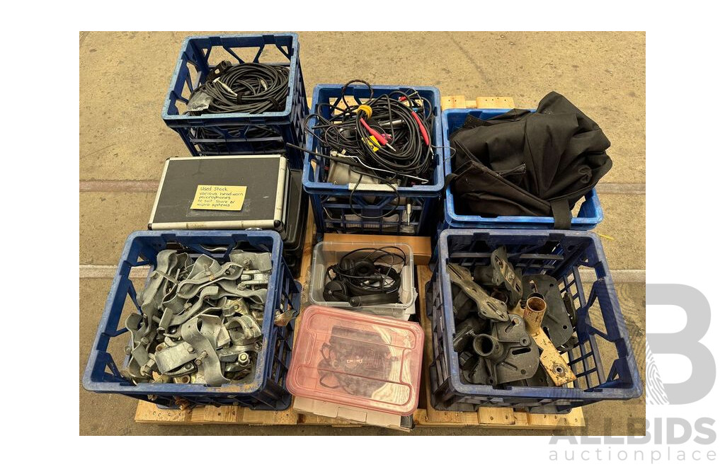 Bulk Lot of PA Equipment - Bags, Cables, Microphones