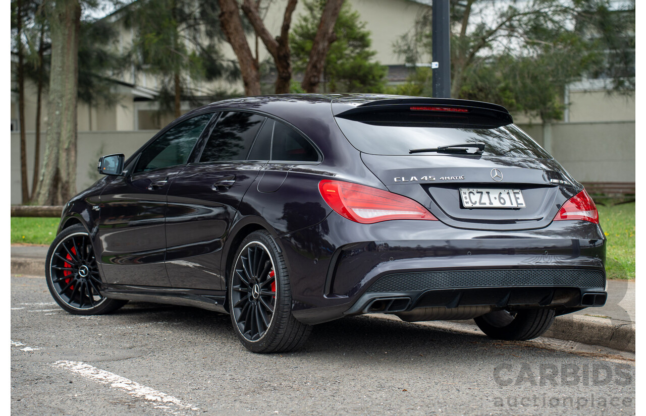 05/2015 Mercedes Benz CLA 45 AMG 4matic (AWD) Shooting Brake 117 MY15 Northern Lights Violet Metallic Turbo 2.0L