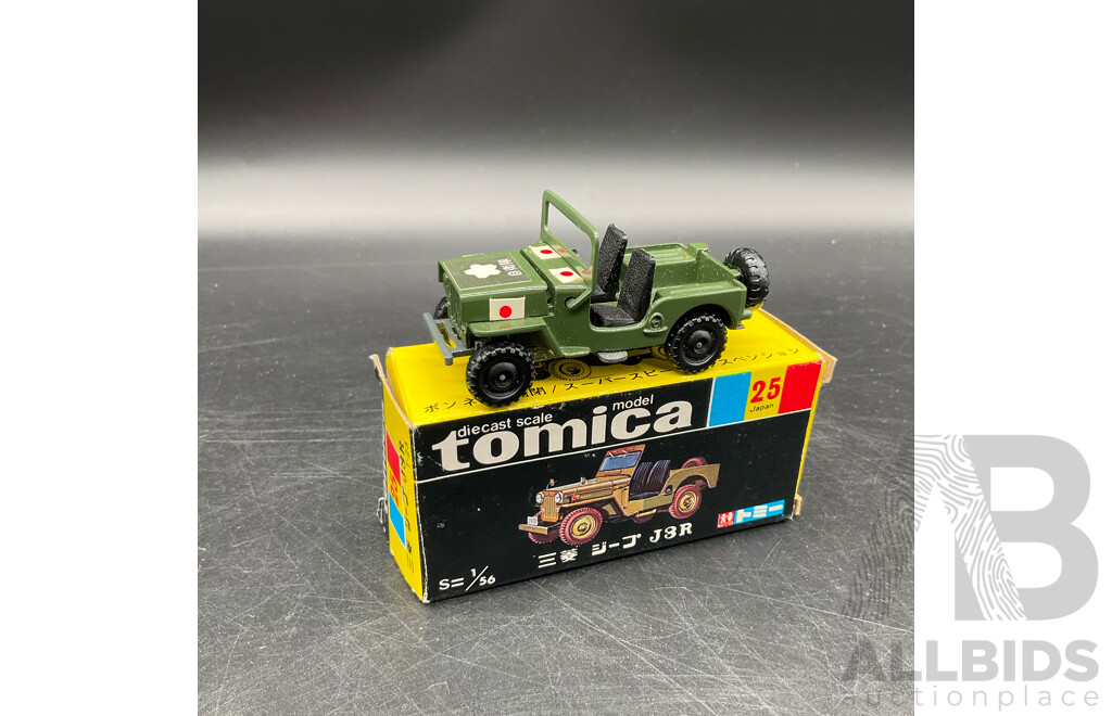 TOMICA Black Box Retired No. 25 Mitsubishi Jeep J3R Diecast Car 1/56 - Made in Japan