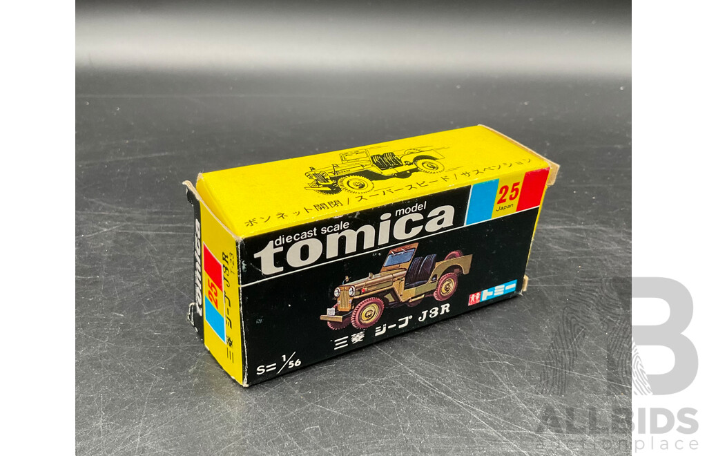 TOMICA Black Box Retired No. 25 Mitsubishi Jeep J3R Diecast Car 1/56 - Made in Japan
