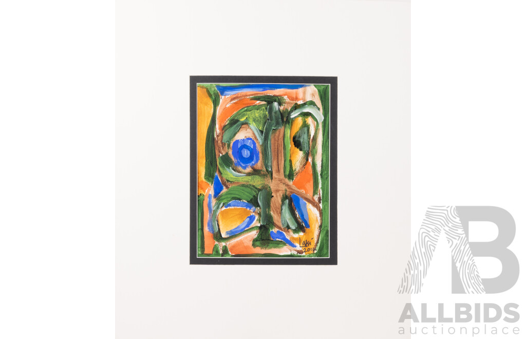 Laki Senanayake, (20th Century, Sri Lankan, 1937-2021), Owl, Acrylic on Card, Unframed, 33.5 x 25 cm (Image Only), 67 x 59 cm (Mat Board Edge to Edge)