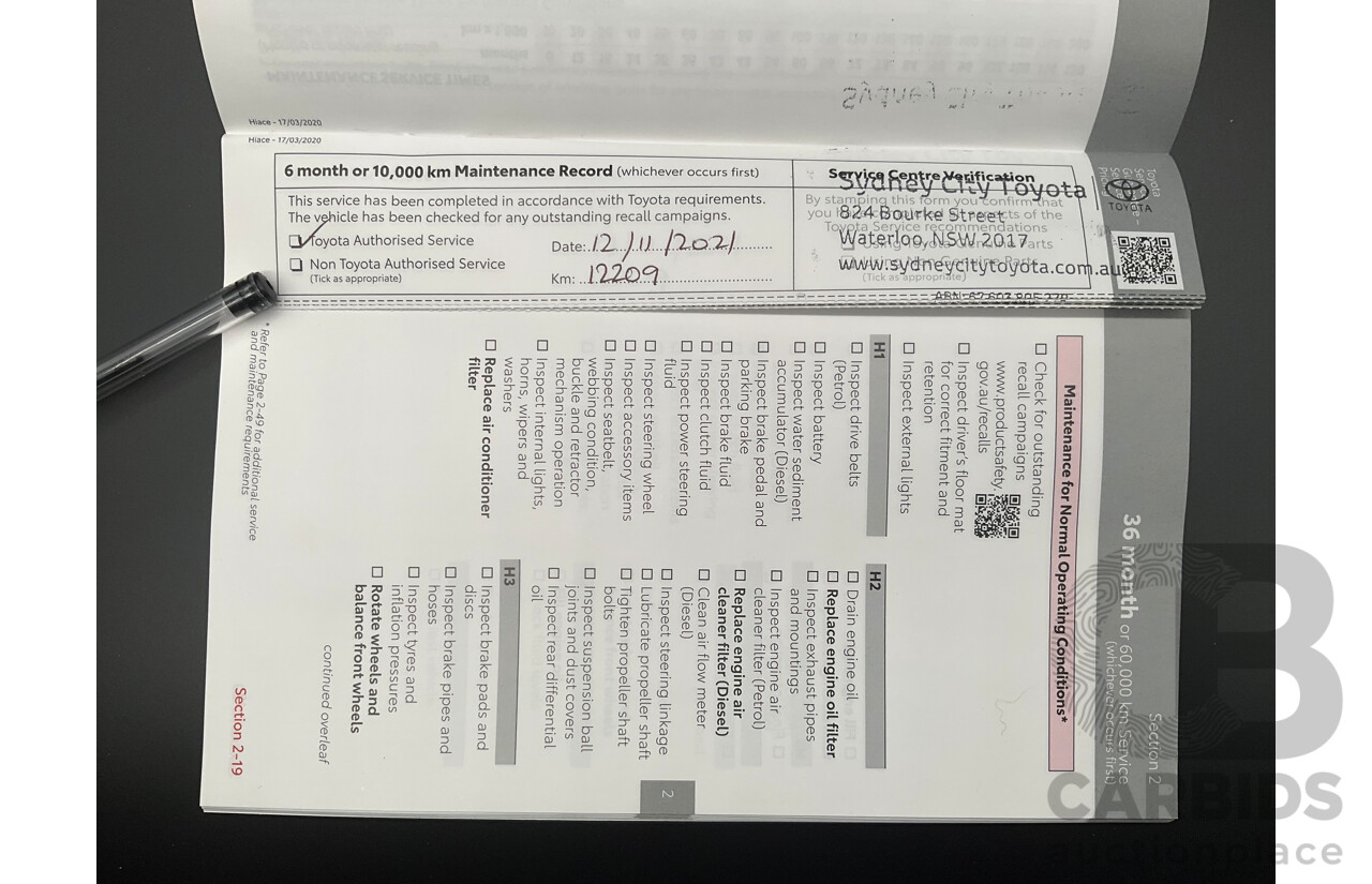 12/2019 Toyota Granvia (RWD) GDH303R 4d Wagon Graphite Metallic Turbo Diesel 2.8L - 6 Seater