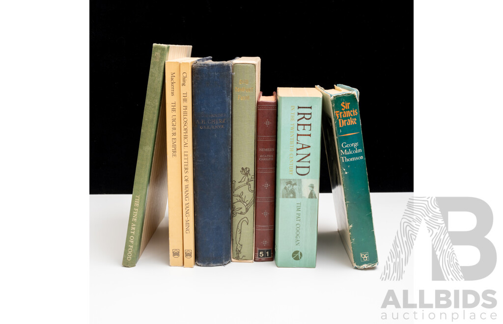 Collection Eight Books on Mixed Subjects Including Drake, Folio Society Cold Comfort Farm and More