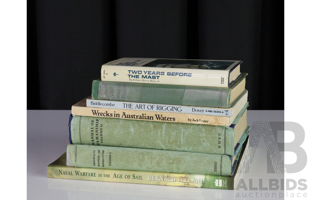 Collection Books Relating to Sailing, Seamanship and Other Maritime Subjects Including Two VOlume Admiralty Manual of Seamanship, Jack Loney Title and More