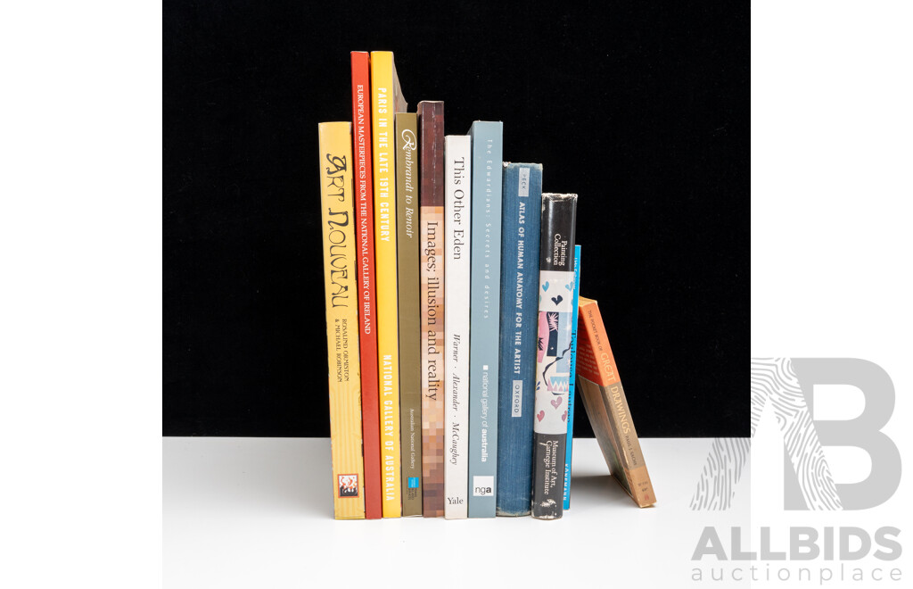 Collection Ten Books Relating to English, American Art, Art Nouveau and More