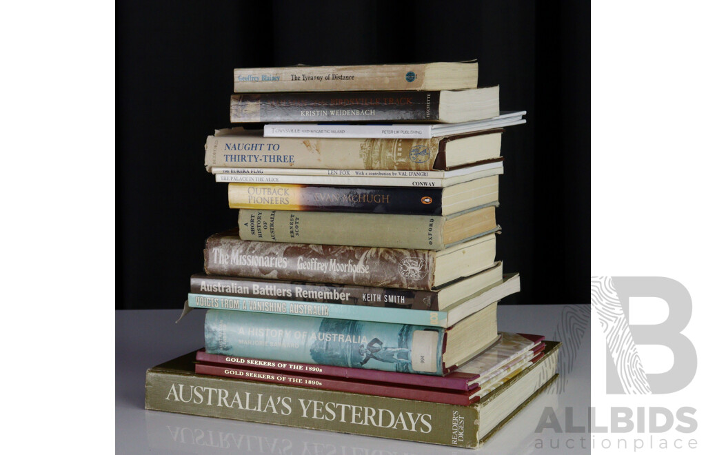 Collection 15 Books Relating to Australian History Including OUtback Pioneers by E McHugh, MAilman of the Birdsville Track by T Kruse and Much More