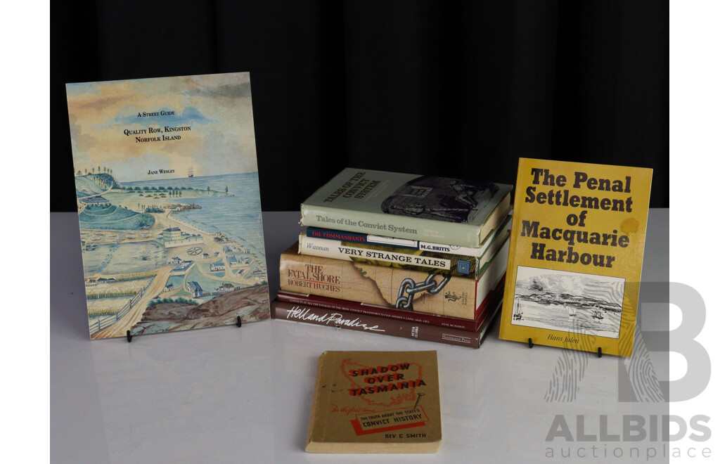 Collection Nine Books Relating to Australian History, Mostly Convicts and Early Penal Settlements