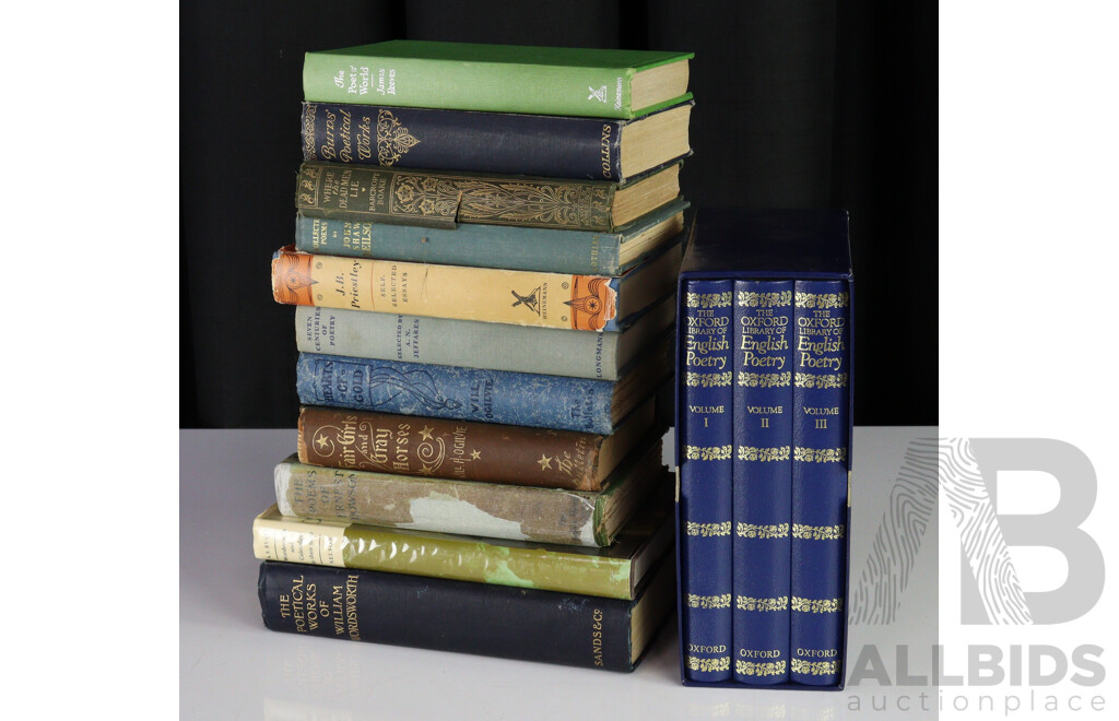 Collection Works Mostly Englsih Poetry Including BArcroft Boake, Collected Poems of John Shaw Neilson, the Poems of Ernest Dowson, Fair Girls and Gray Horses by W H Ogilvie