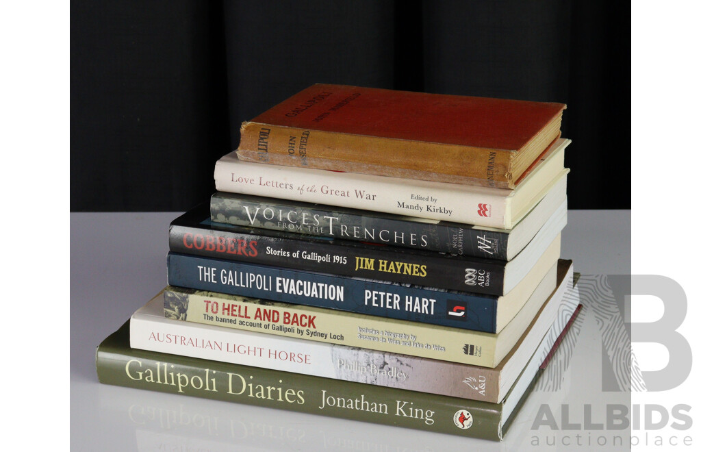 Collection Eight Books Realting to Australias WWI Experience Including Gallipoli and More