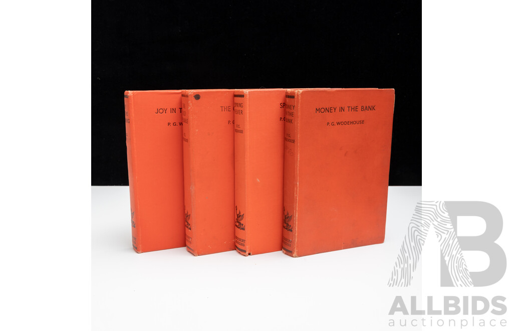 Collection Four P G Wodehouse Herbert Jenkins First Editions Comprising Joy in the Morning, The Old Reliable, 1951, Spring Fever, 1948, Money in the Bank