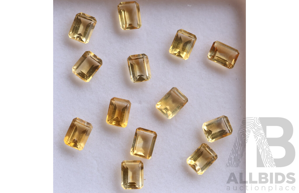 Citrine (13) Natural Untreated Gemstones, Emerald Cut, 19.35ct
