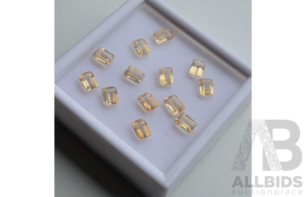 Citrine (13) Natural Untreated Gemstones, Emerald Cut, 19.35ct