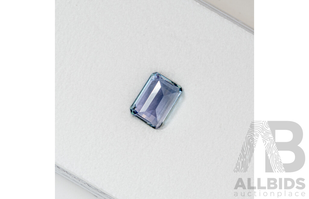 Tanzanite, Single Unset Emerald Cut Gemstone, 1.70ct