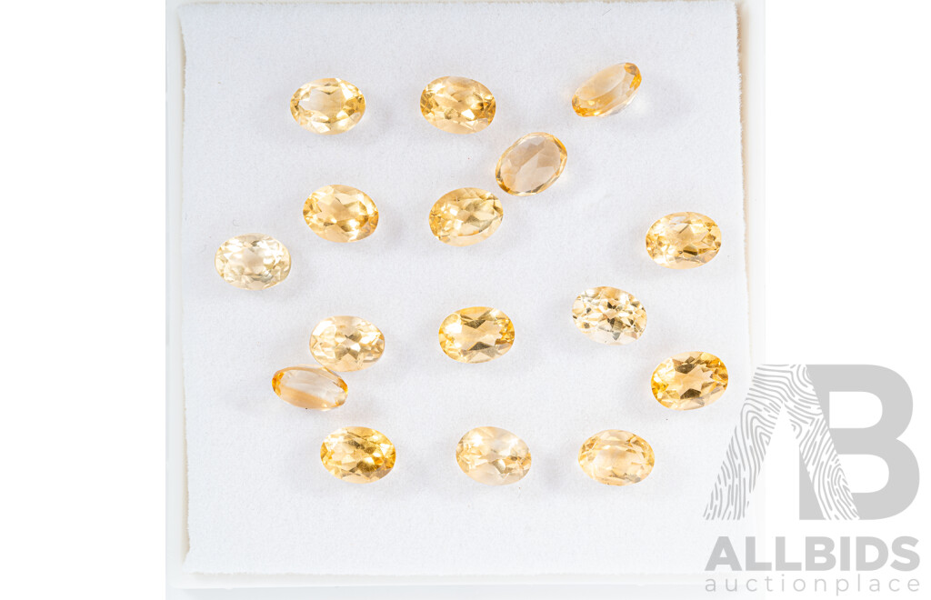 Citrine, (16) Natural Untreated Oval Cut Gemstones, 19.50ct