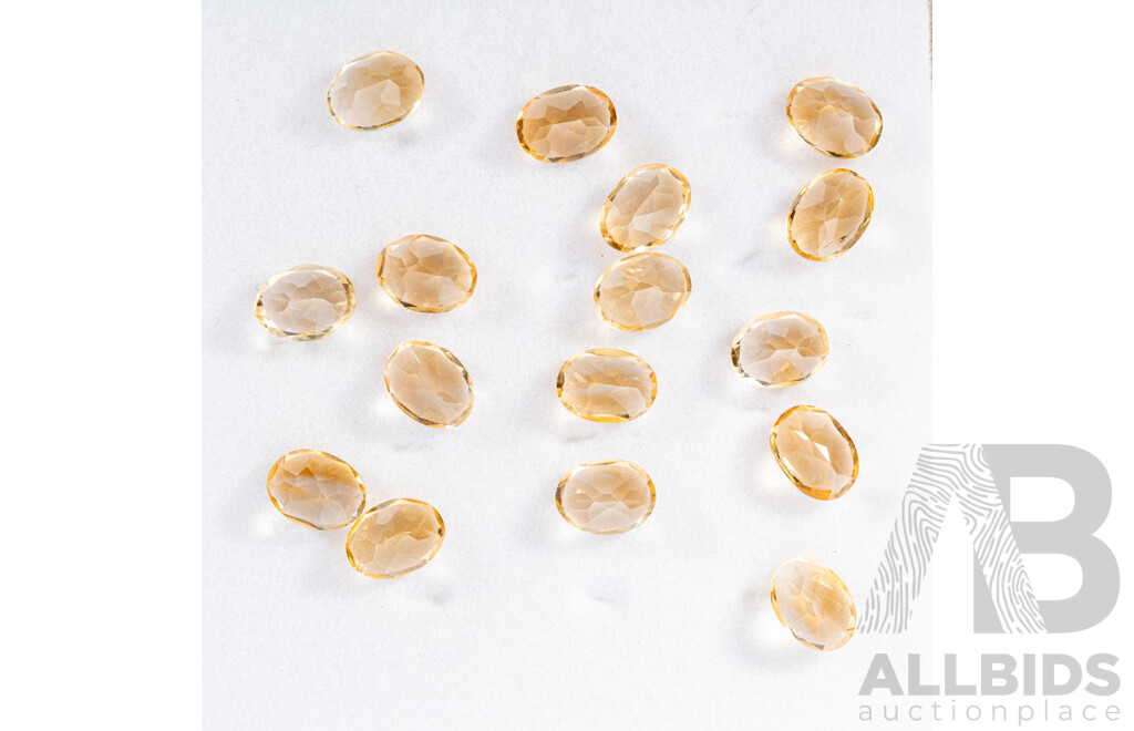 Citrine, (16) Natural Untreated Oval Cut Gemstones, 19.50ct