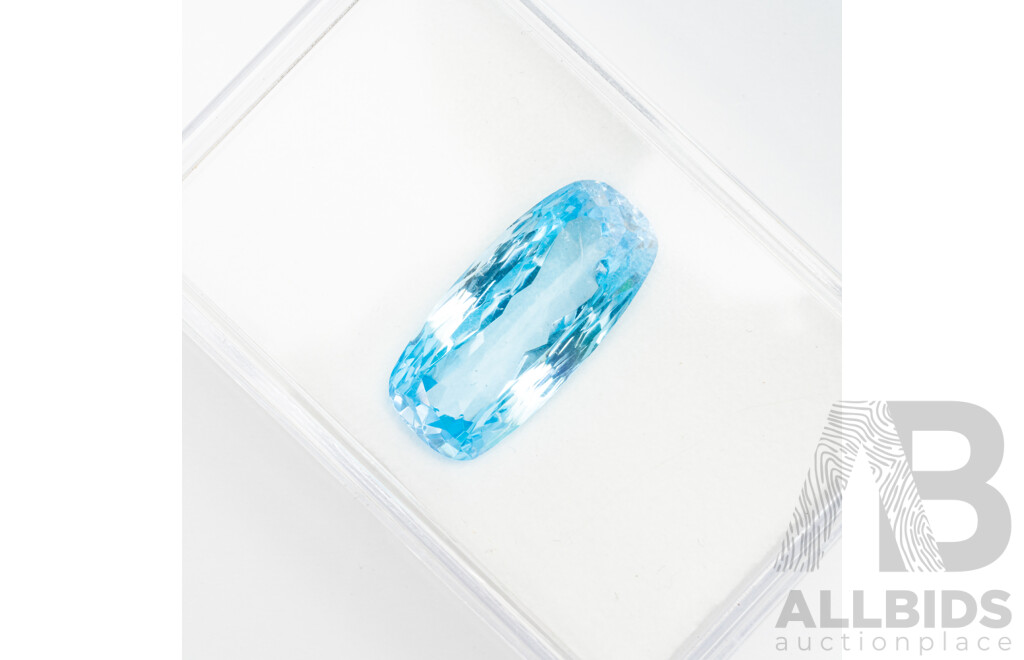 Swiss Blue Topaz, Unset Gemstone Elongated Cushion Cut, 26.0ct
