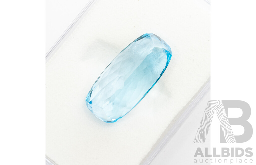 Swiss Blue Topaz, Unset Gemstone Elongated Cushion Cut, 26.0ct
