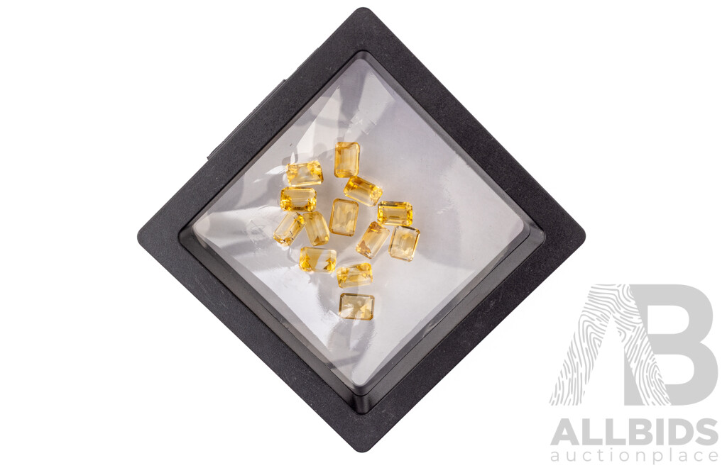 Citrine (13) Natural Untreated Emerald Cut Gemstones, 19.95ct