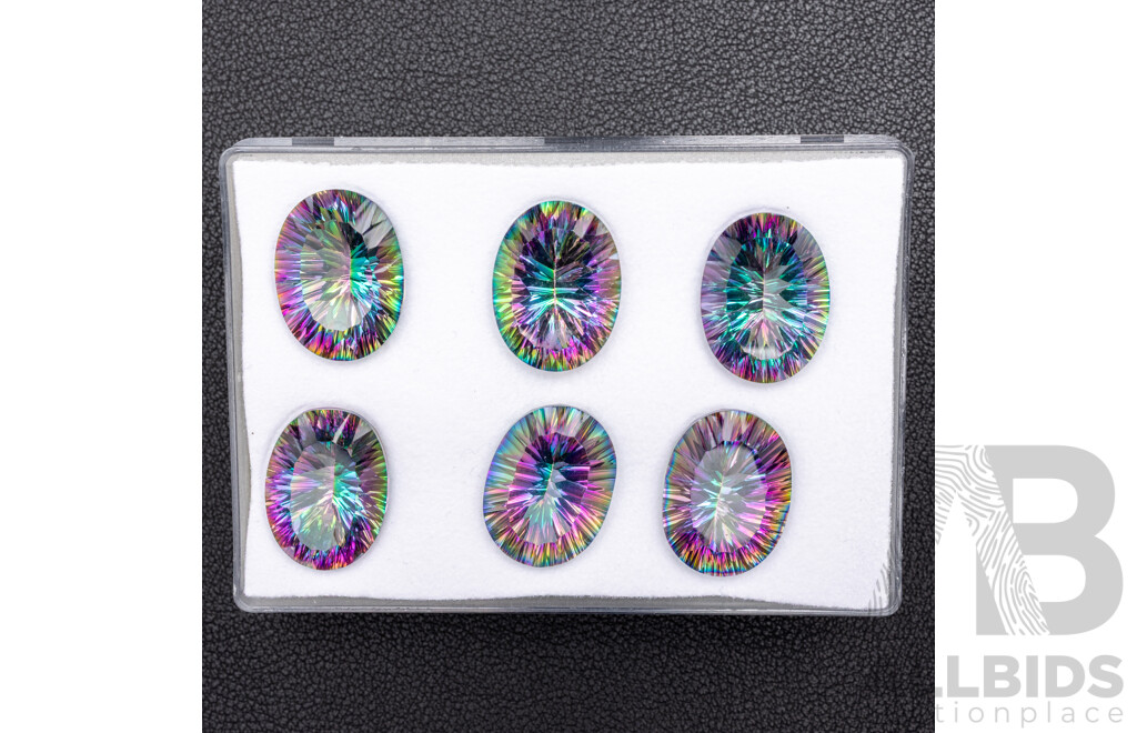 Mystic Topaz (6) Oval Cut Gemstones, 102.55ct