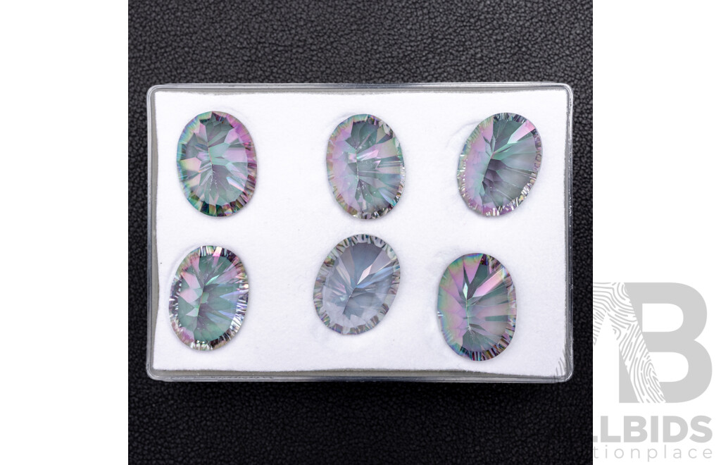 Mystic Topaz (6) Oval Cut Gemstones, 102.55ct