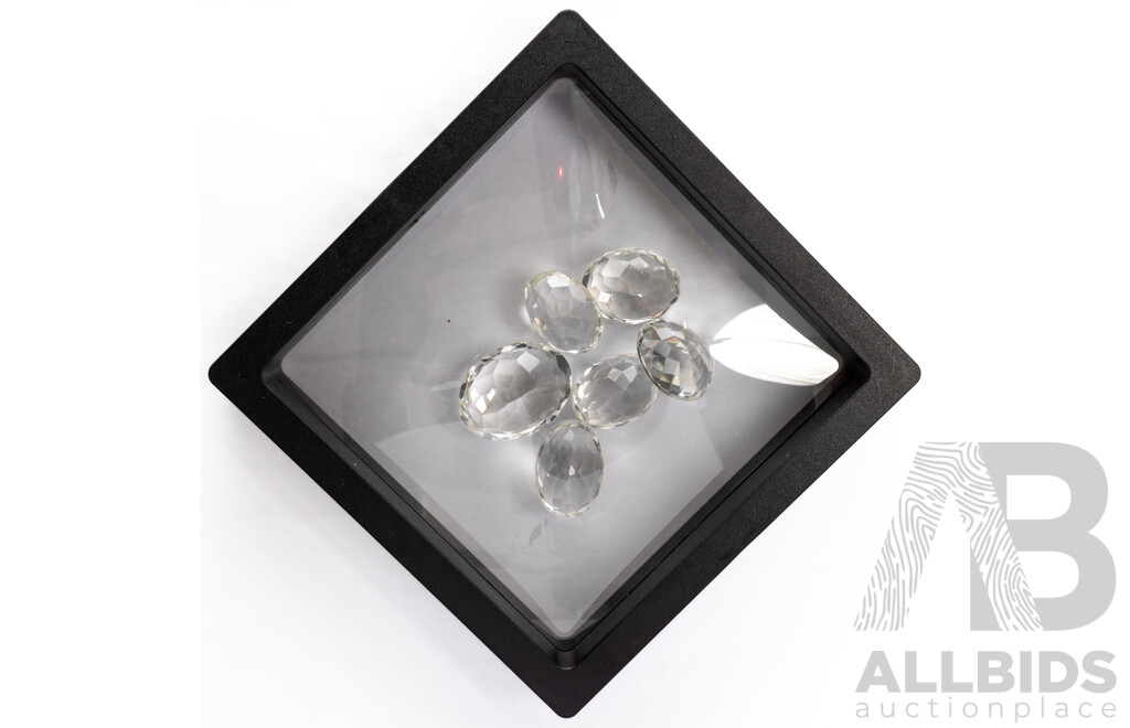 White Quartz, (6) Untreated Oval Cut Gemstones, 151.30ct